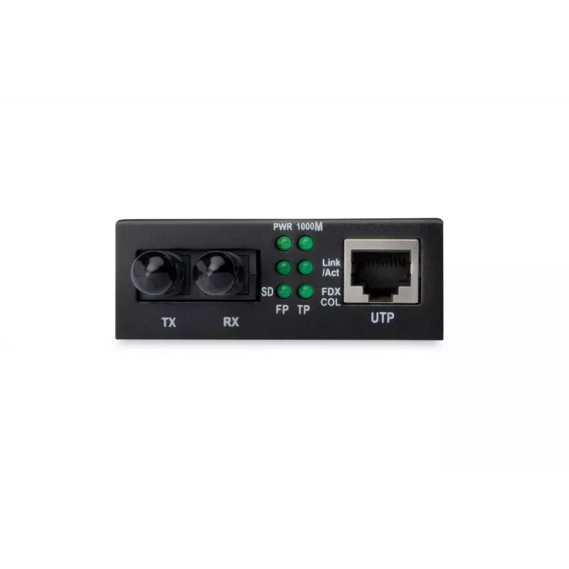 DIGITUS mediaconverter, multimode 10/100Base-TX naar 100Base-FX, incl. voeding, ST-stekker, tot 2 km