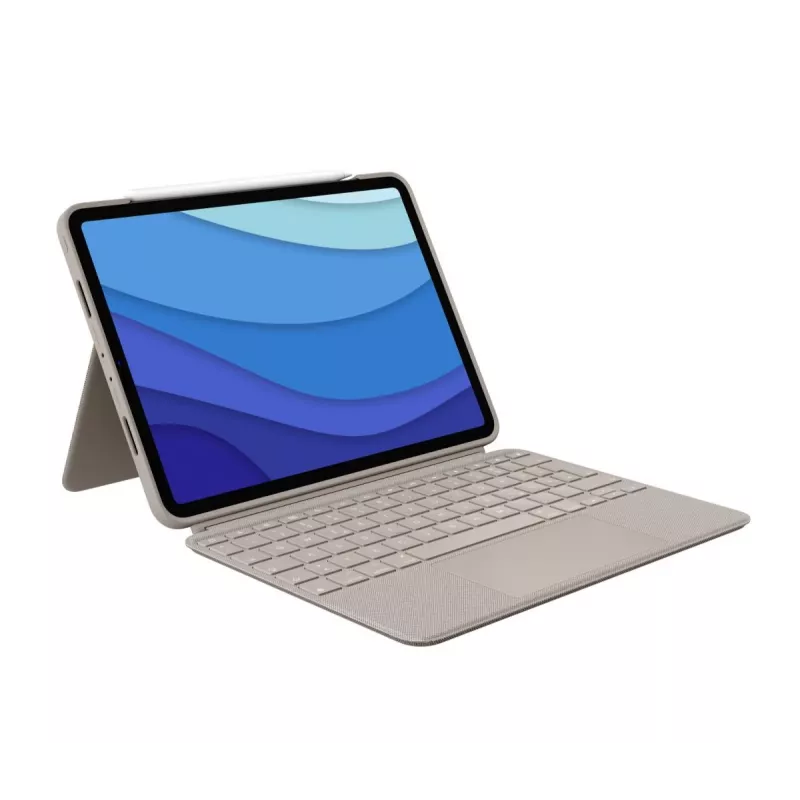 LOGITECH Combo Touch – zand voor iPad Pro 11 inch (1e, 2e, 3e gen.) – Duits – QWERTZ