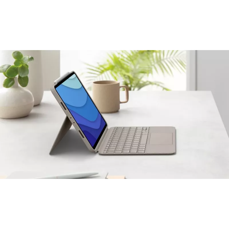 LOGITECH Combo Touch – zand voor iPad Pro 11 inch (1e, 2e, 3e gen.) – Duits – QWERTZ