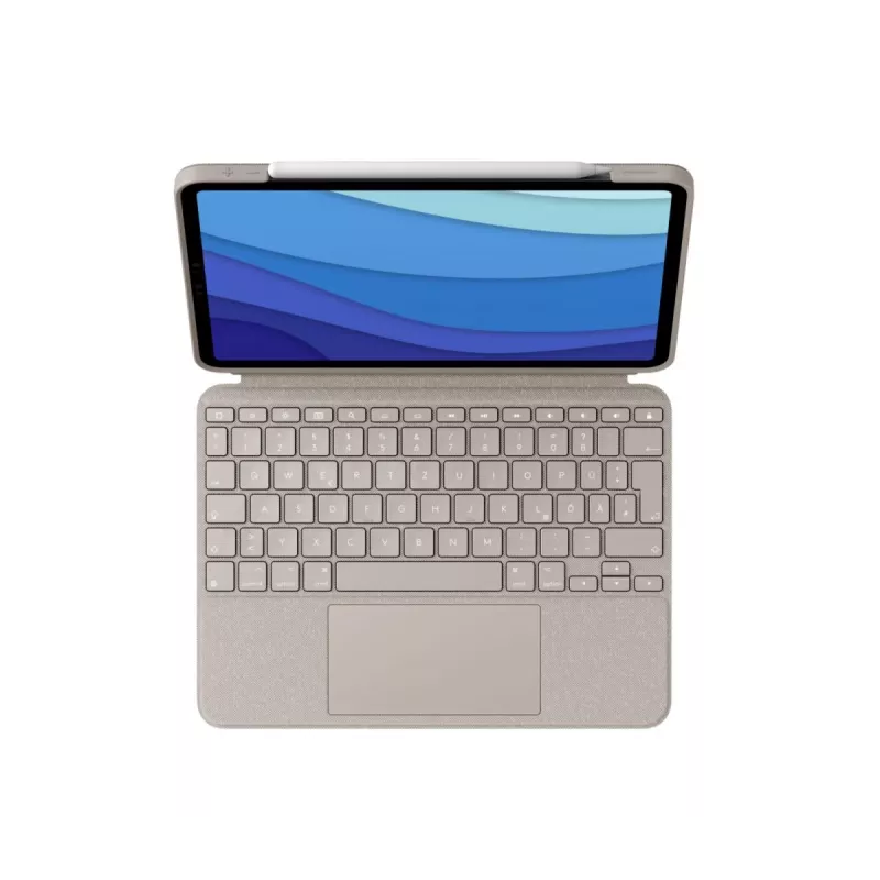 LOGITECH Combo Touch – zand voor iPad Pro 11 inch (1e, 2e, 3e gen.) – Duits – QWERTZ