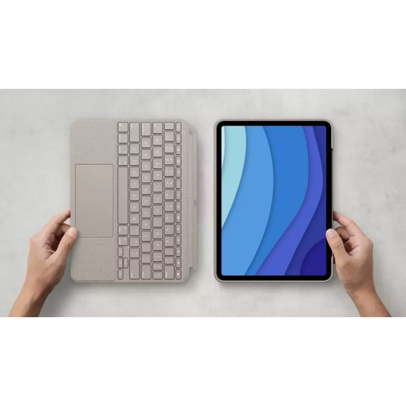 LOGITECH Combo Touch – zand voor iPad Pro 11 inch (1e, 2e, 3e gen.) – Duits – QWERTZ