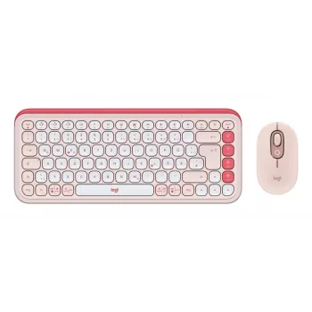 LOGITECH Wireless Combo - Pop Icon - roze & off white Qwertz Duits