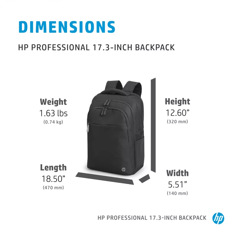 HP Professional 17,3-inch rugzak, rugzak, 740 g