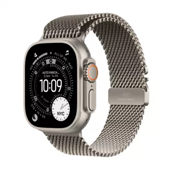 APPLE Watch Ultra 3 GPS + Cellular 49 mm Natural Titanium behuizing met Natural Titanium Milanese Loop