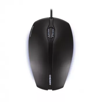CHERRY GENTIX BEDRADE VERLICHTE MUIS, zwart, USB, dubbelhandig, optisch, USB Type-A, 1000 DPI, zwart