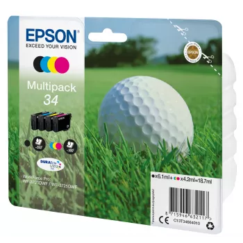 Epson Golfball multiverpakking 4 kleuren 34 DURABrite Ultra inkt