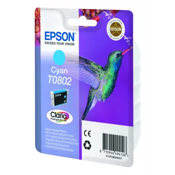 Epson Hummingbird singlepack cyaan T0802 Claria Photographic Ink