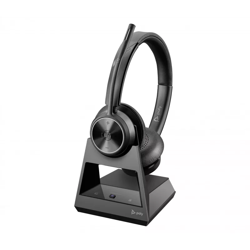 HP Poly Savi 7320 UC 8L553AA DECT-headset, stereo, on-ear, draadloos, gecertificeerd voor Microsoft Teams, zwart