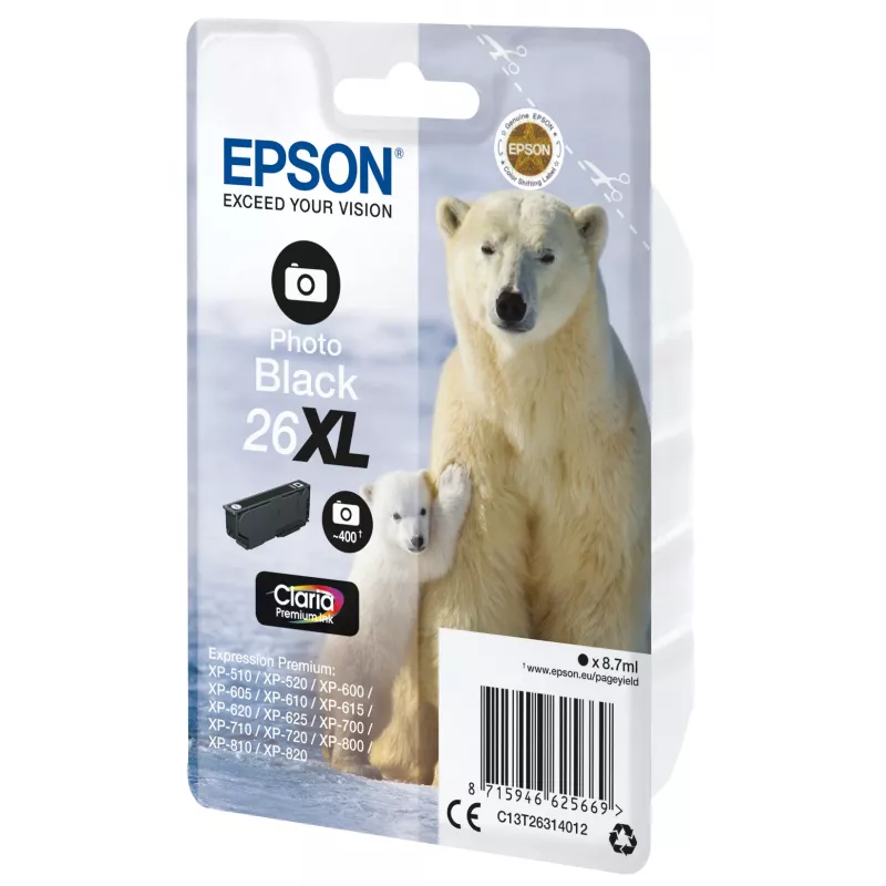 Epson Eisbär single pack fotozwart 26XL Claria Premium inkt
