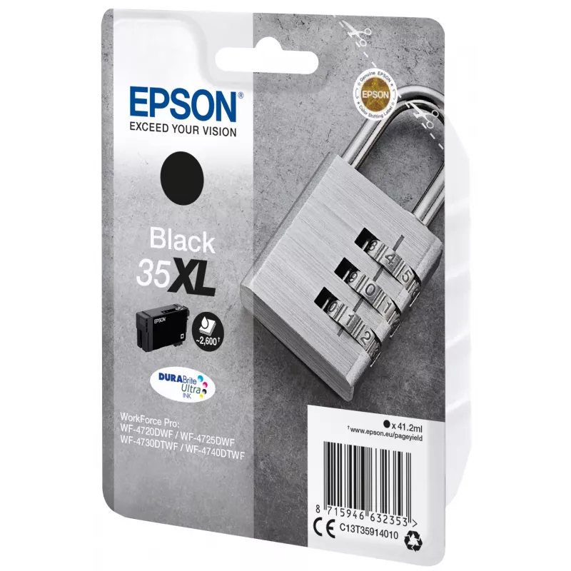 Epson Padlock single pack zwart 35XL DURABrite Ultra inkt