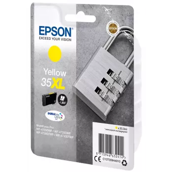 Cartridge Epson Padlock single pack geel 35XL DURABrite Ultra inkt