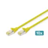DIGITUS patchkabel - CAT6a - S/FTP - snagless - 1m - geel - 10-pack