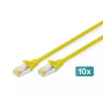 DIGITUS patchkabel - CAT6a - S/FTP - snagless - 1m - geel - 10-pack
