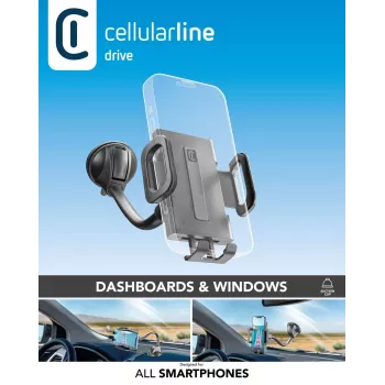 Cellularline Hug Flexi - universele auto-smartphonehouder met zuignapbevestiging