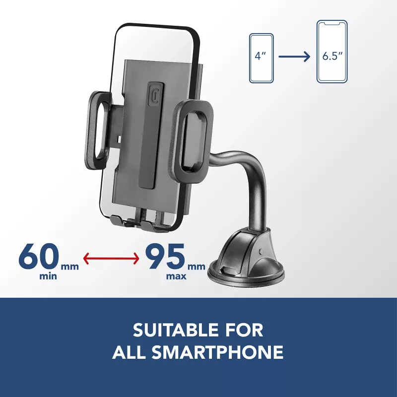 Cellularline Hug Flexi - universele auto-smartphonehouder met zuignapbevestiging