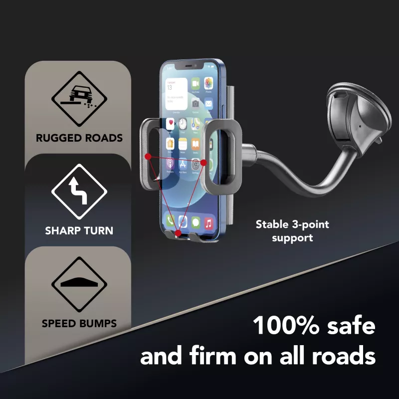 Cellularline Hug Flexi - universele auto-smartphonehouder met zuignapbevestiging