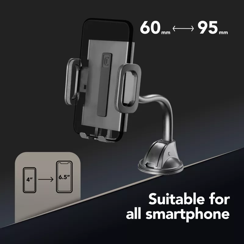 Cellularline Hug Flexi - universele auto-smartphonehouder met zuignapbevestiging