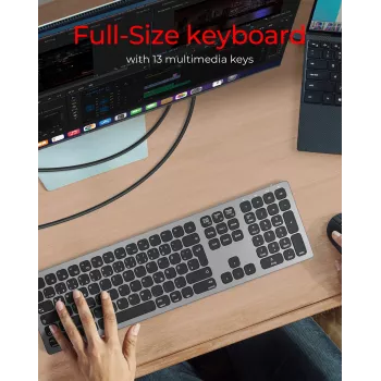 KeySonic KSK-8023BTRF (DE) toetsenbord universeel Bluetooth QWERTZ Duits antraciet, zwart