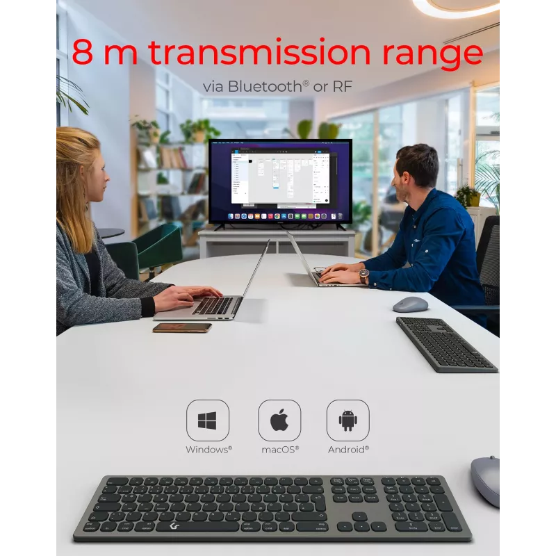 KeySonic KSK-8023BTRF (DE) toetsenbord universeel Bluetooth QWERTZ Duits antraciet, zwart