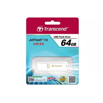 TRANSCEND Jetflash 730 - 64 GB USB-stick - USB 3.0 - wit