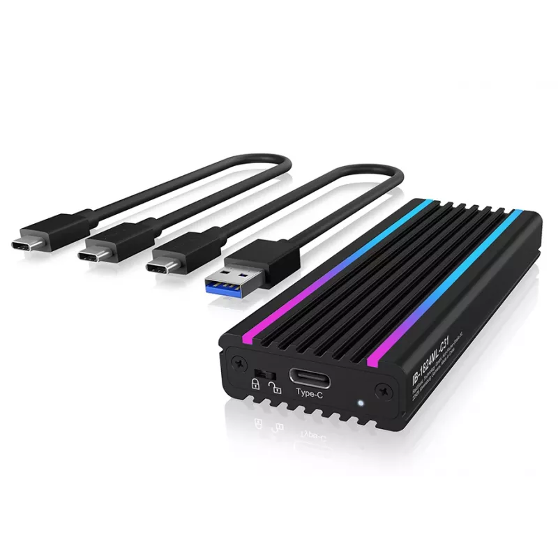ICY BOX IB-1824ML-C31 SSD-behuizing zwart M.2