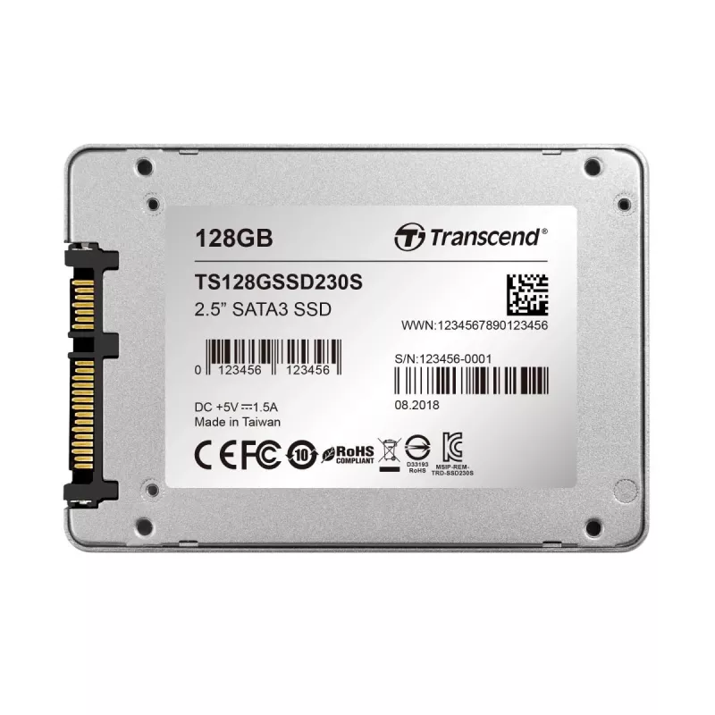 TRANSCEND SSD 230s 128GB 2,5 inch SATA III 6Gb/s TLC aluminium behuizing