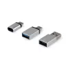Equip USB-C OTG-adapter, 3-pack, USB C, USB C, USB A, USB A, micro-USB, USB C, zilver