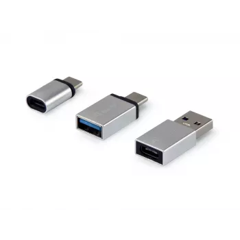 Equip USB-C OTG-adapter, 3-pack, USB C, USB C, USB A, USB A, micro-USB, USB C, zilver