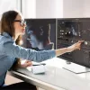 ALOGIC Clarity Max Touch 32C4KPDWT touchscreenmonitor, 32 inch, 3840x2160 4K UHD, 65 W Power Delivery, 8MP-webcam, USB-hub, zwart/zilver