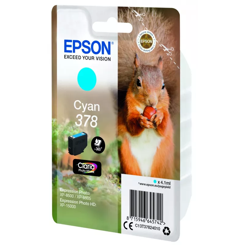 Epson Squirrel singlepack cyaan 378 Claria Photo HD inkt