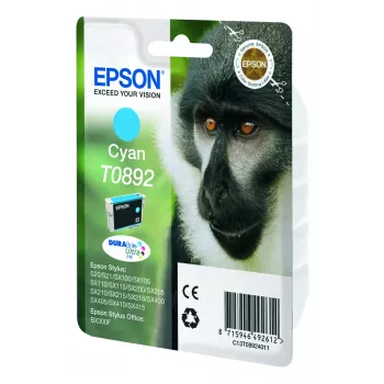 Epson Monkey singlepack cyaan T0892 DURABrite Ultra inkt, cyaan, 3,5 ml, 1 stuk