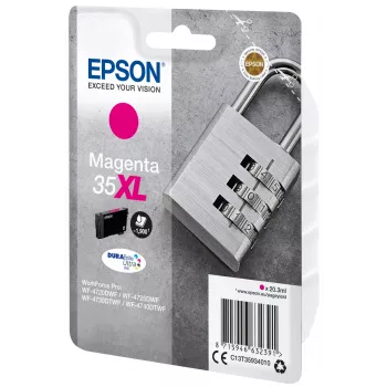 Epson Padlock singlepack magenta 35XL DURABrite Ultra inkt, hoge (XL) capaciteit, magenta, pigmentinkt, 20,3 ml, 1 stuk, 1900 pagina's