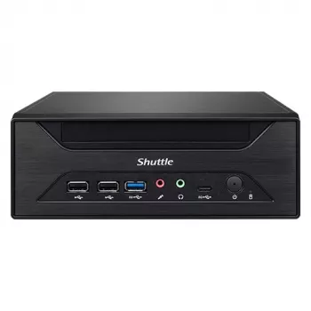Shuttle XPC slim Barebone XH610 - S1700, Intel H610, 1xDP, 1xHDMI, 1x VGA, 2x COM (RS232), 2x LAN (2,5G en 1G), 1x slim 5,25 inch, 2x 3,5 inch, 2x M.2, 24/7 continu gebruik