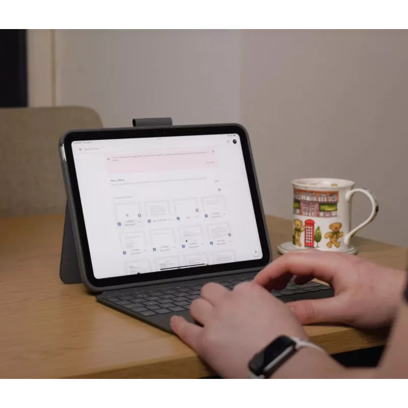 LOGITECH Combo Touch voor iPad (10e generatie) - Oxford grijs - Qwerty UK