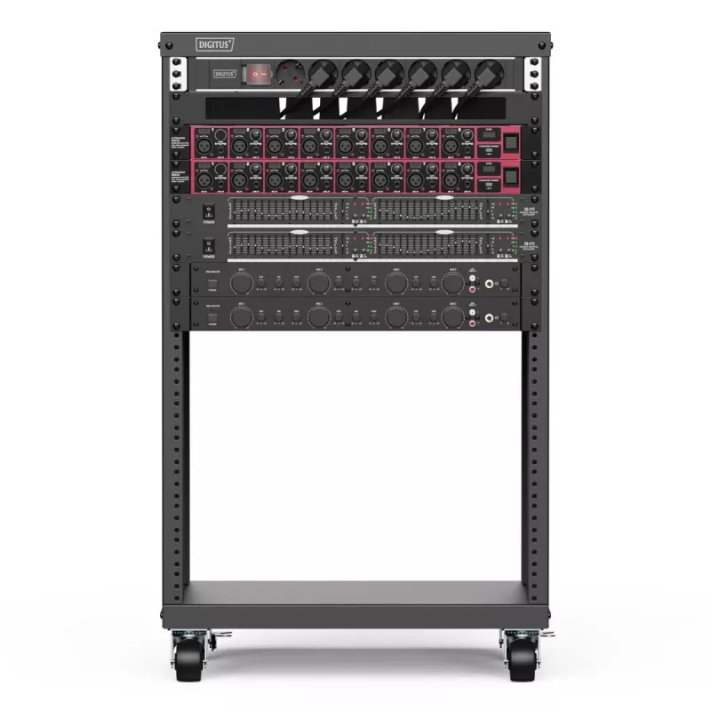 DIGITUS 16U AVS-rack 780x507x460 mm schroefdraadgaten rollen zwart