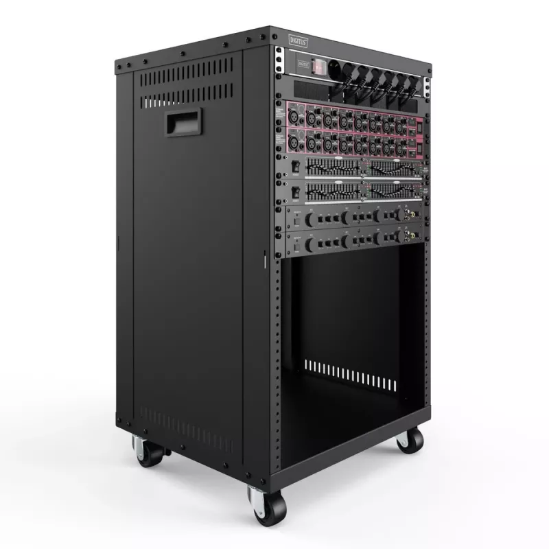 DIGITUS 16U AVS-rack 780x507x460 mm schroefdraadgaten rollen zwart