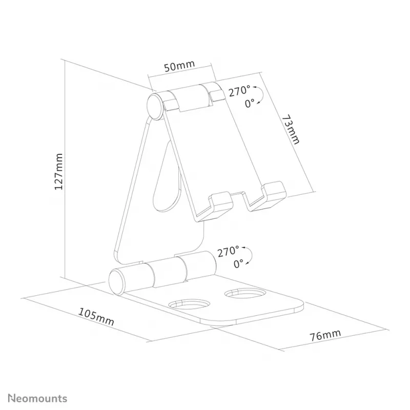Neomounts DS10-160SL1 telefoonhouder tot 7 inch - opvouwbaar - universeel