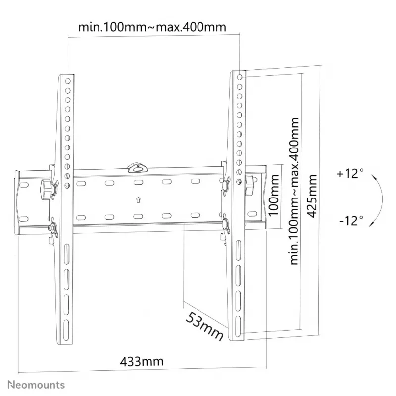 Neomounts FPMA-W350 zwart tv-muurbeugel 32-55 inch – kantelbaar