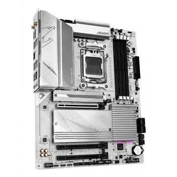 GIGABYTE B650 AORUS ELITE AX ICE moederbord - ondersteunt AMD Ryzen 9000 CPU's, 12+2+2 fasen digitaal VRM, tot 8000 MHz DDR5 (OC), 1xPCIe 5.0 + 2xPCIe 4.0 M.2, Wi-Fi 6E, 2.5GbE LAN, USB 3.2 Gen 2x2