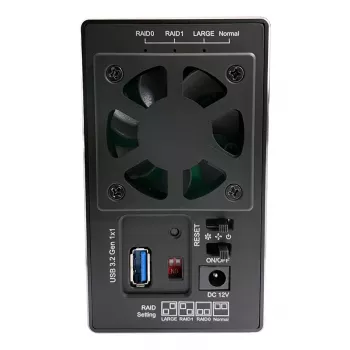 LC-POWER Lc-35u3-raid-2, externe 2-voudige 3,5-inch harddiskbehuizing met RAID, aluminium, zwart
