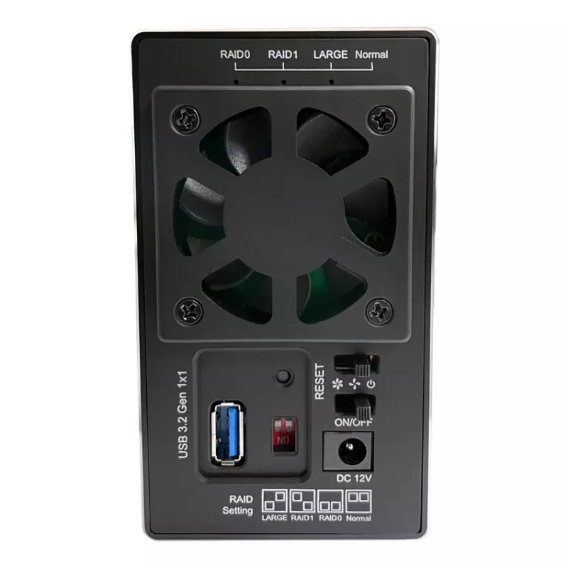 LC-POWER Lc-35u3-raid-2, externe 2-voudige 3,5-inch harddiskbehuizing met RAID, aluminium, zwart