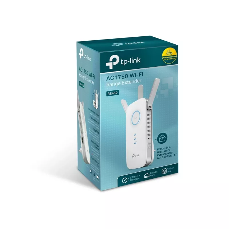 TP-Link RE450 netwerkzender en -ontvanger wit 10, 100, 1000 Mbit/s