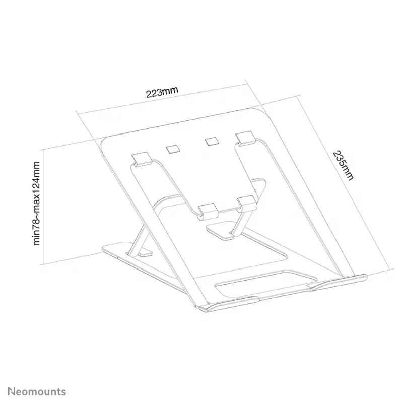 Neomounts NSLS085SILVER laptopstandaard 10–17 inch – opvouwbaar – compact – universeel