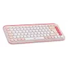 LOGITECH draadloos toetsenbord - Pop Icon Keys - roze & off white Qwerty UK