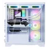 XPG Invader X BTF Midi Tower pc-behuizing, ATX/Micro-ATX/Mini-ITX, transparant zijpaneel, 5 ARGB-ventilatoren van 120 mm, USB-C, zonder voeding, wit