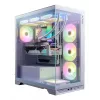 XPG Invader X BTF Midi Tower pc-behuizing, ATX/Micro-ATX/Mini-ITX, transparant zijpaneel, 5 ARGB-ventilatoren van 120 mm, USB-C, zonder voeding, wit