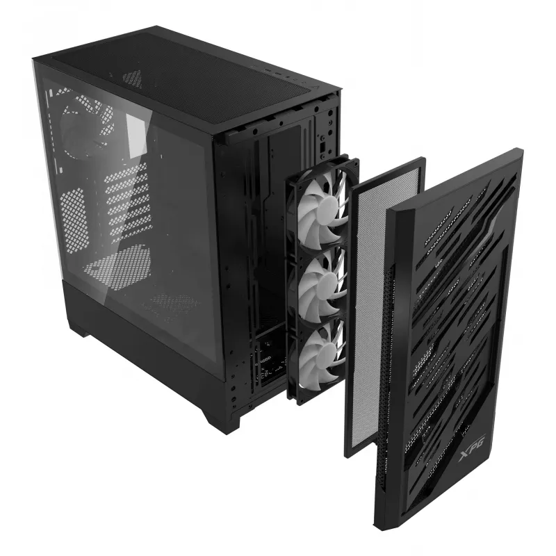 XPG STARKER AIR BTF mid-tower zwart, midi tower, pc, zwart, ATX, EATX, micro ATX, Mini-ITX, SPCC, gehard glas, gaming