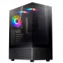 XPG Invader X Mini Midi Tower pc-behuizing, ATX/Micro-ATX/Mini-ITX, gehard glas, 5 ARGB-ventilatoren van 120 mm, USB-C, zonder voeding, zwart