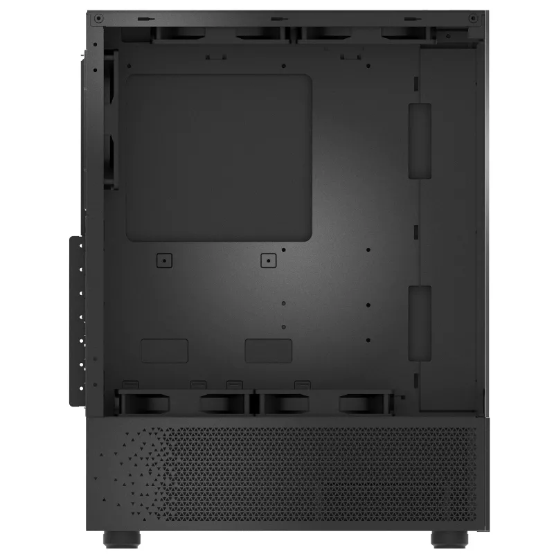 XPG Invader X Mini Midi Tower pc-behuizing, ATX/Micro-ATX/Mini-ITX, gehard glas, 5 ARGB-ventilatoren van 120 mm, USB-C, zonder voeding, zwart