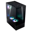 XPG Invader X Mini Midi Tower pc-behuizing, ATX/Micro-ATX/Mini-ITX, gehard glas, 5 ARGB-ventilatoren van 120 mm, USB-C, zonder voeding, zwart